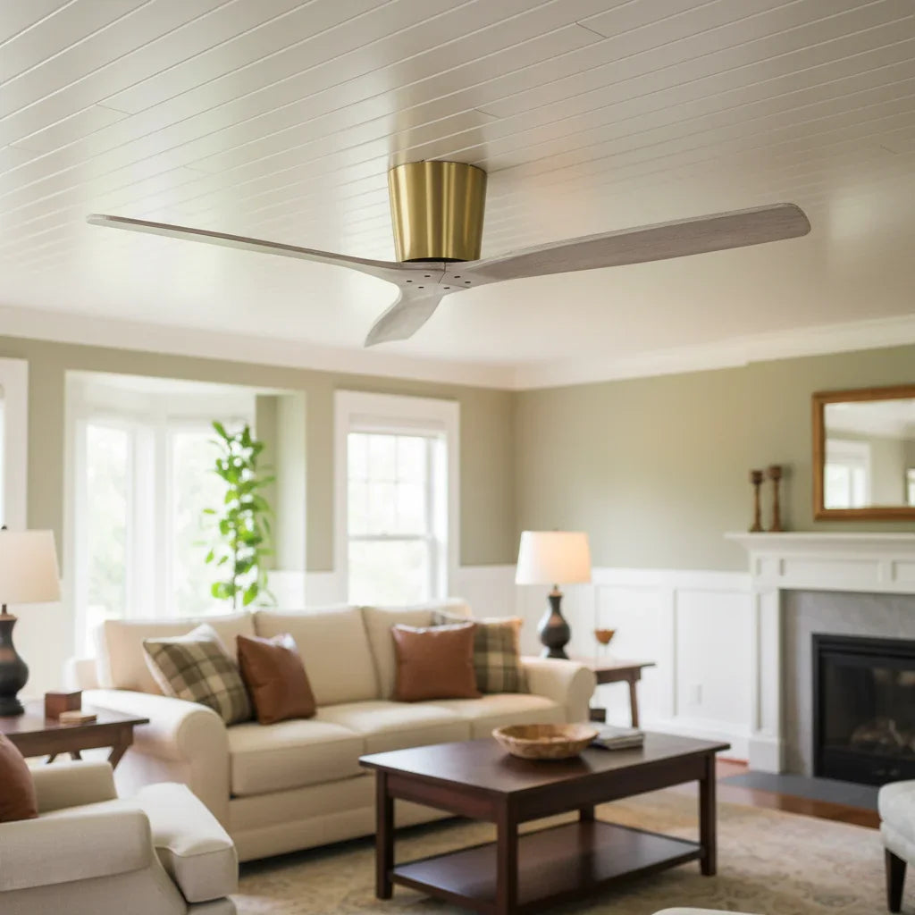 54 Inch Ward Solid Wood Blades Ceiling Fan - IPLUS Lighting