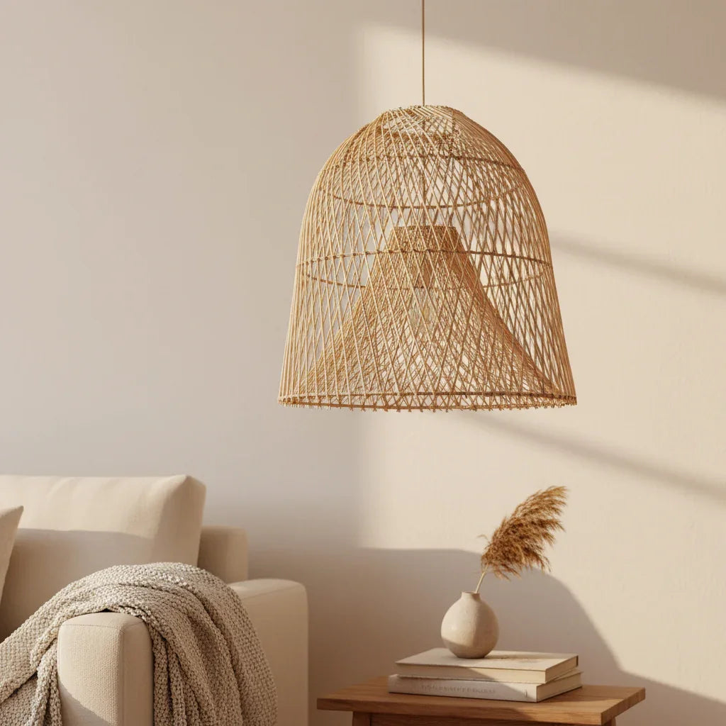 Santa Barbara Natural Rattan Pendant Light - IPLUS Lighting