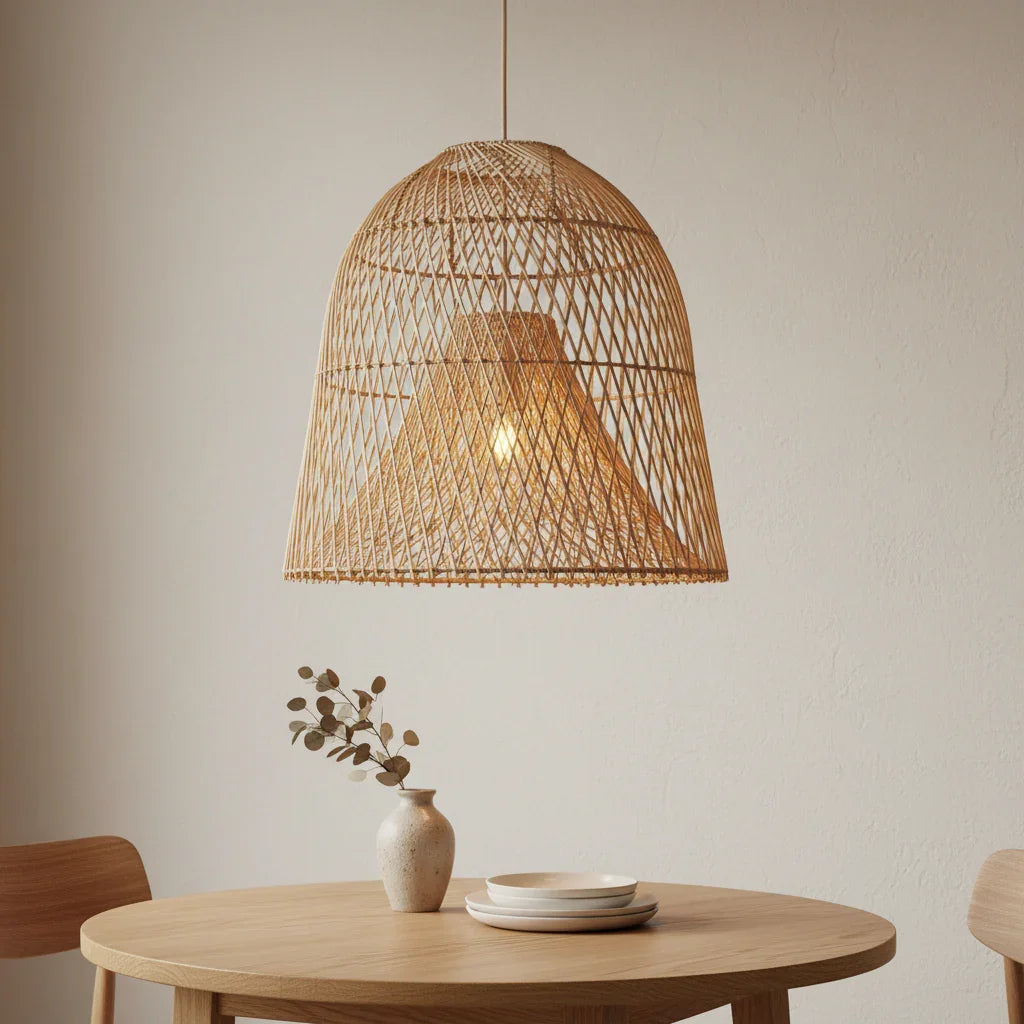 Santa Barbara Natural Rattan Pendant Light - IPLUS Lighting
