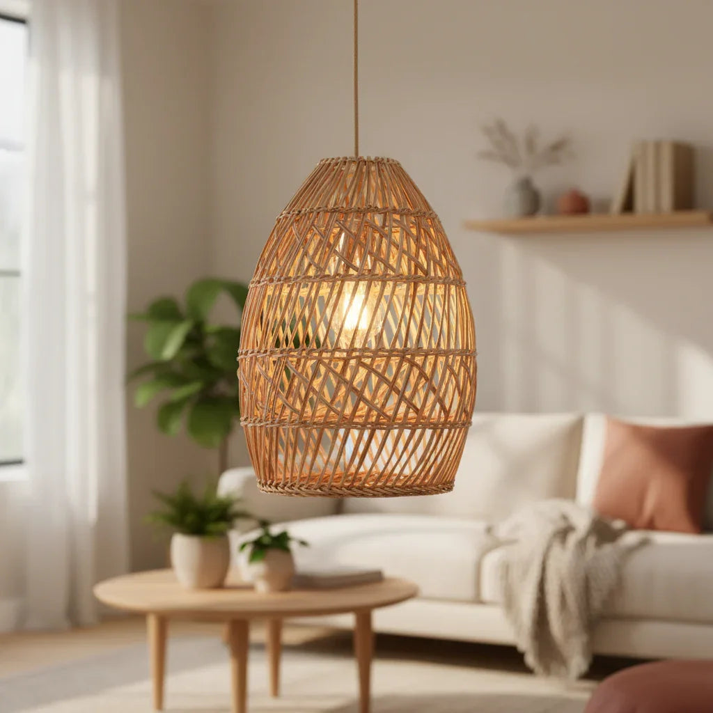 Callie Handwoven Rattan Pendant Light - IPLUS Lighting