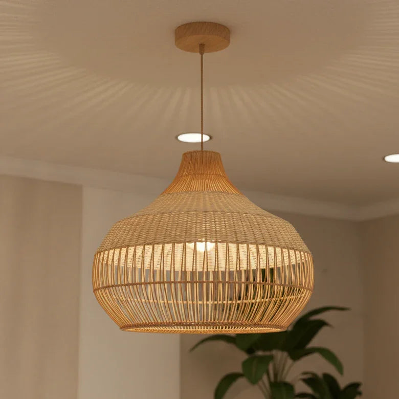 Beatrice Rattan Pendant Light - IPLUS Lighting