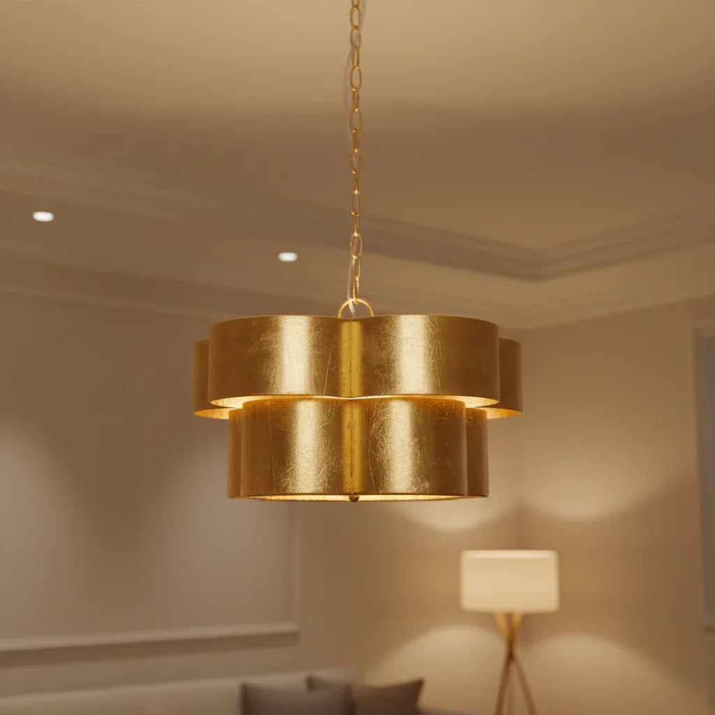 Industrial Farmhouse Golden 5-Light Iron Pendant Light - IPLUS Lighting