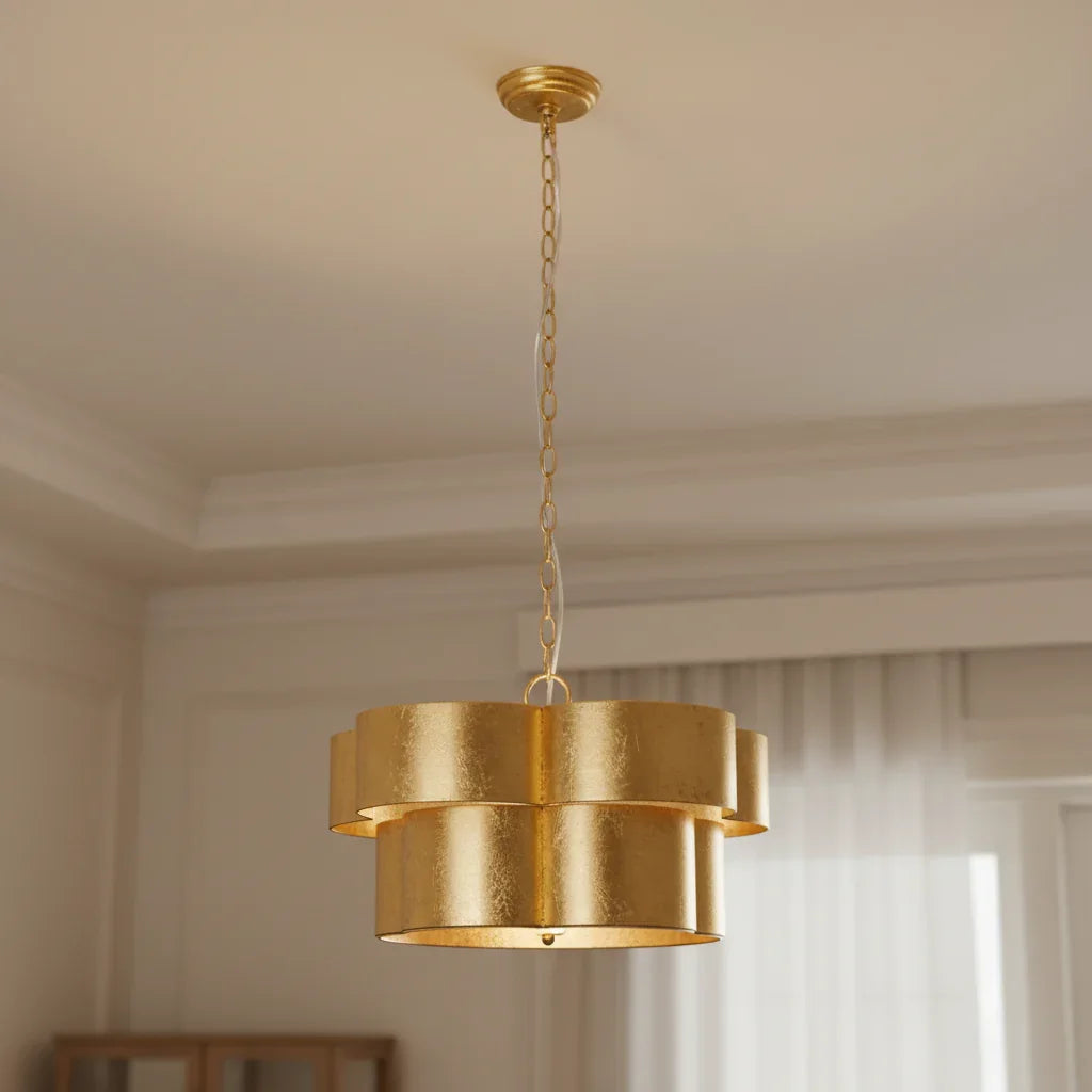 Industrial Farmhouse Golden 5-Light Iron Pendant Light - IPLUS Lighting