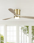 52" Mayna Copper Flush Mounted Ceiling Fan - IPLUS Lighting