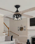 52" Tata Nagar Farmhouse Reversible Crystal Ceiling Fan - IPLUS Lighting