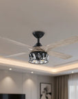 52" Tata Nagar Farmhouse Reversible Crystal Ceiling Fan - IPLUS Lighting