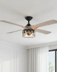 52" Tata Nagar Farmhouse Reversible Crystal Ceiling Fan - IPLUS Lighting