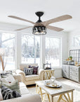 52" Tata Nagar Farmhouse Reversible Crystal Ceiling Fan - IPLUS Lighting