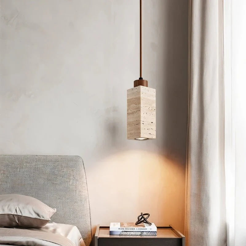 Aveno Modern Minimalist Travertine Pendant Light for Home and Dining