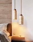 Aveno Modern Minimalist Travertine Pendant Light for Home and Dining