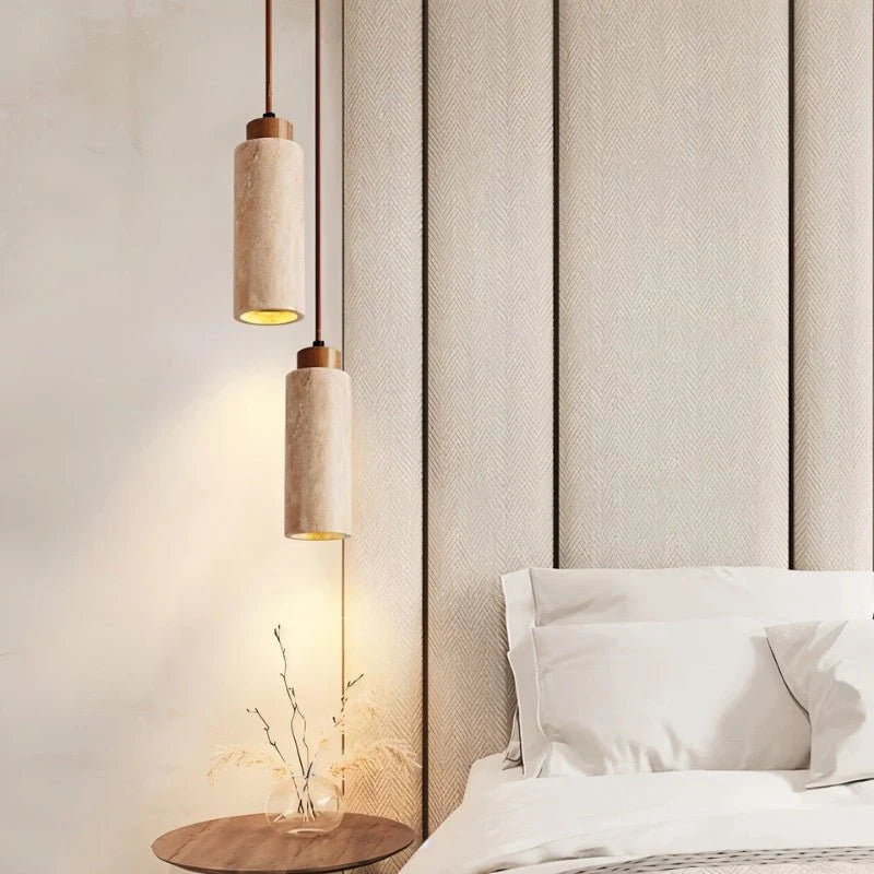 Aveno Modern Minimalist Travertine Pendant Light for Home and Dining