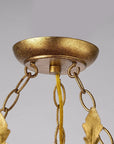 Belle 4-Light Botanical Gold Leaf Semi-Flush Chandelier