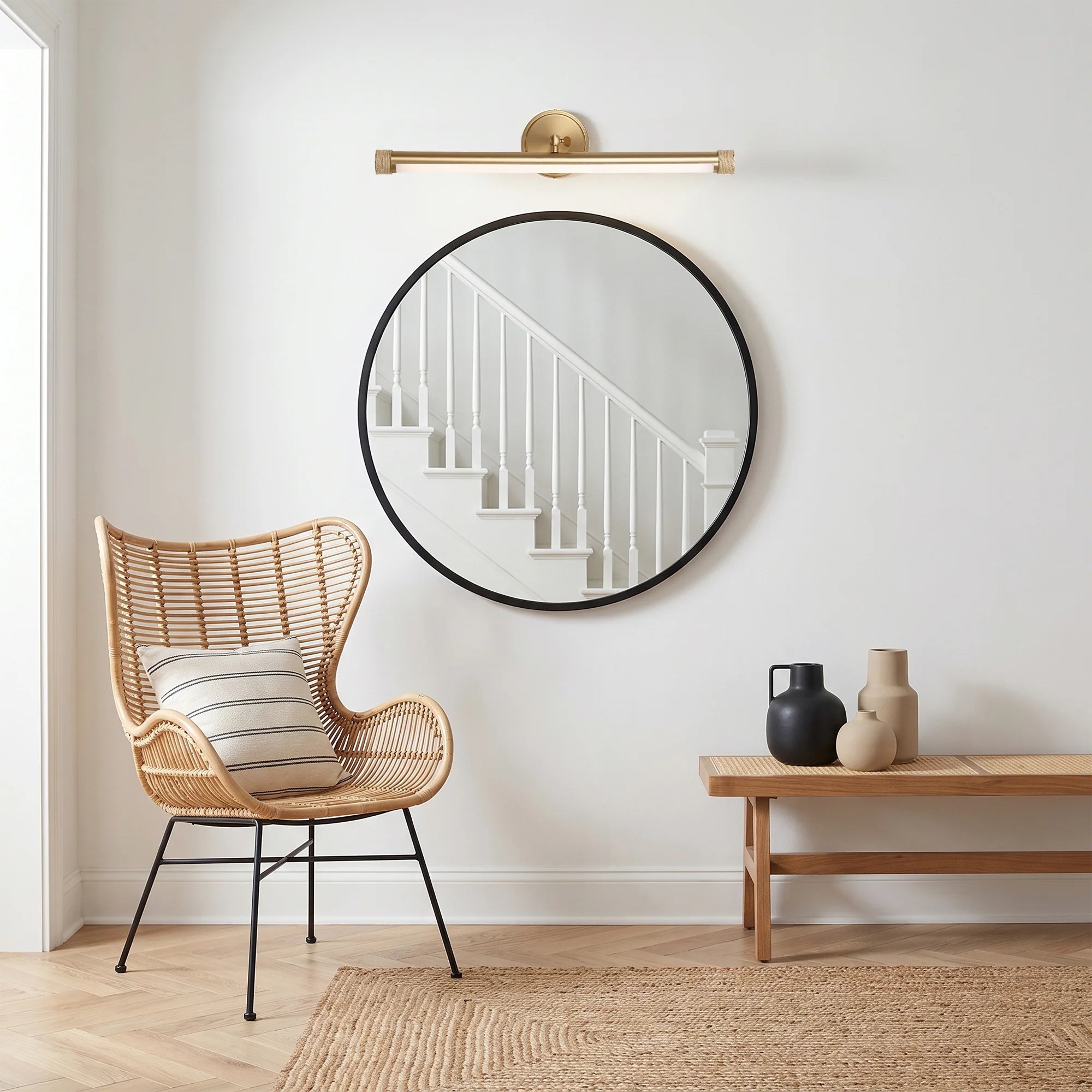 Perry 1-Light Vintage Brass LED Vanity Mirror Light