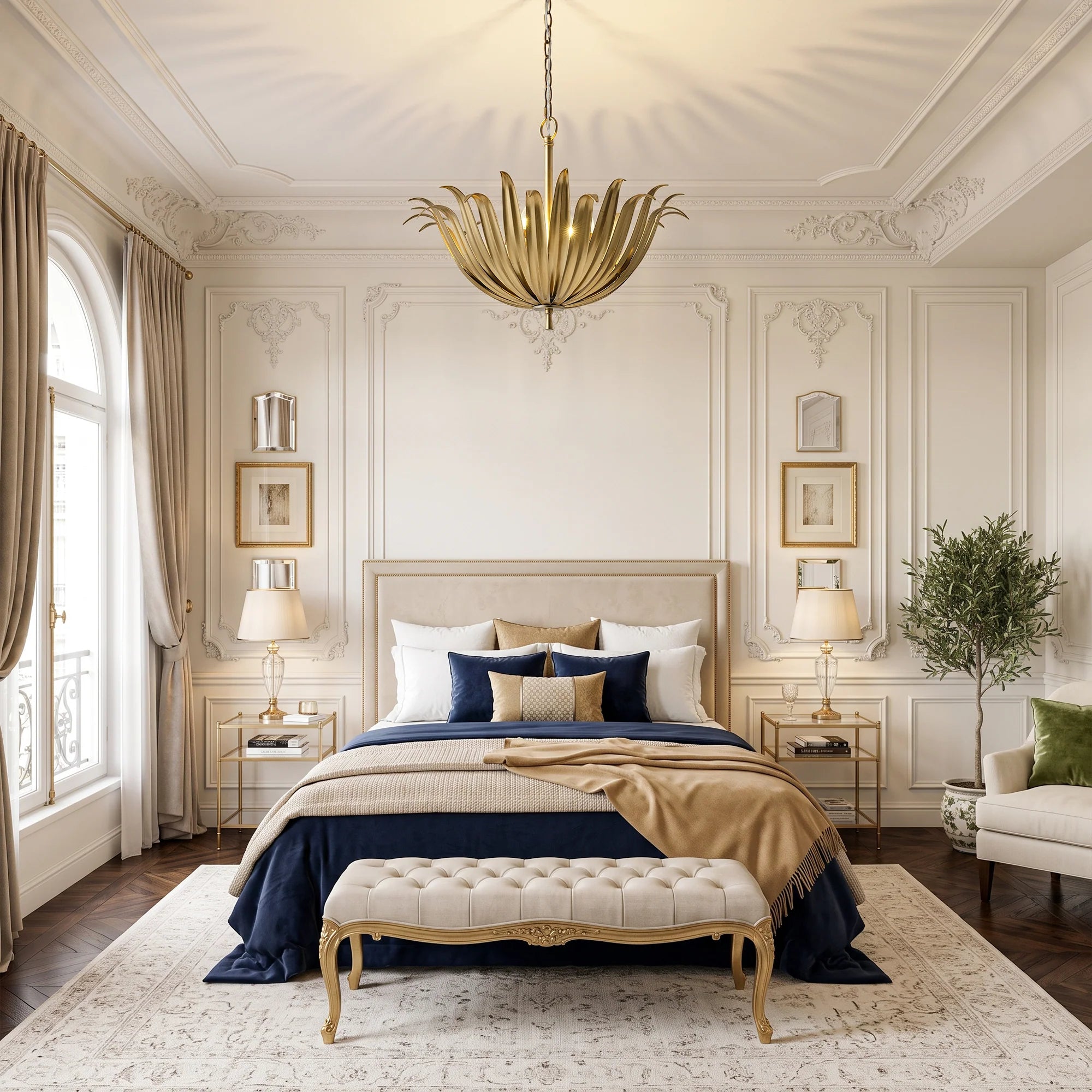 Osborn 6-Light Modern Gold Leaf Floral Chandelier