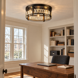 Calder Crystal 3 Light Flush Mount Ceiling Light