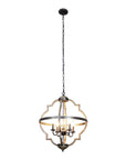 Bennington Brown Wood 4 Light Chandelier - IPLUS Lighting
