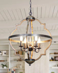 Bennington Brown Wood 4 Light Chandelier - IPLUS Lighting