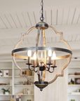 Bennington 4-Light Brown Wood Chandelier - ParrotUncle