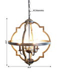 Bennington 4-Light Brown Wood Chandelier - ParrotUncle