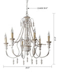 Billiter Wood White 6 Light Chandelier - IPLUS Lighting