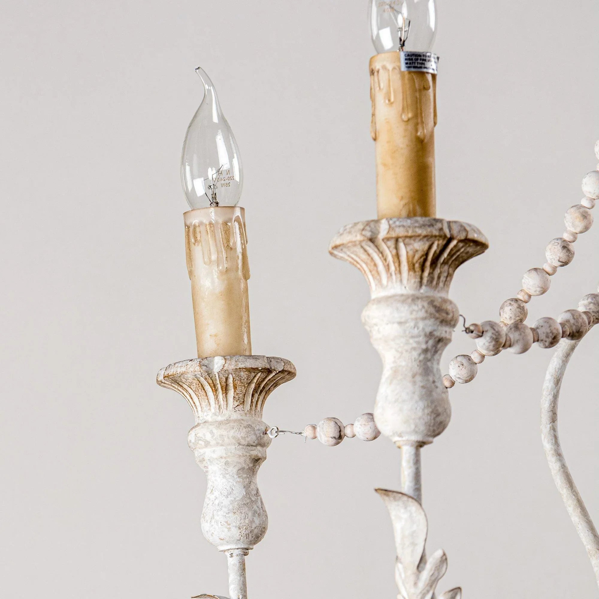 Billiter Wood White 6 Light Chandelier - IPLUS Lighting