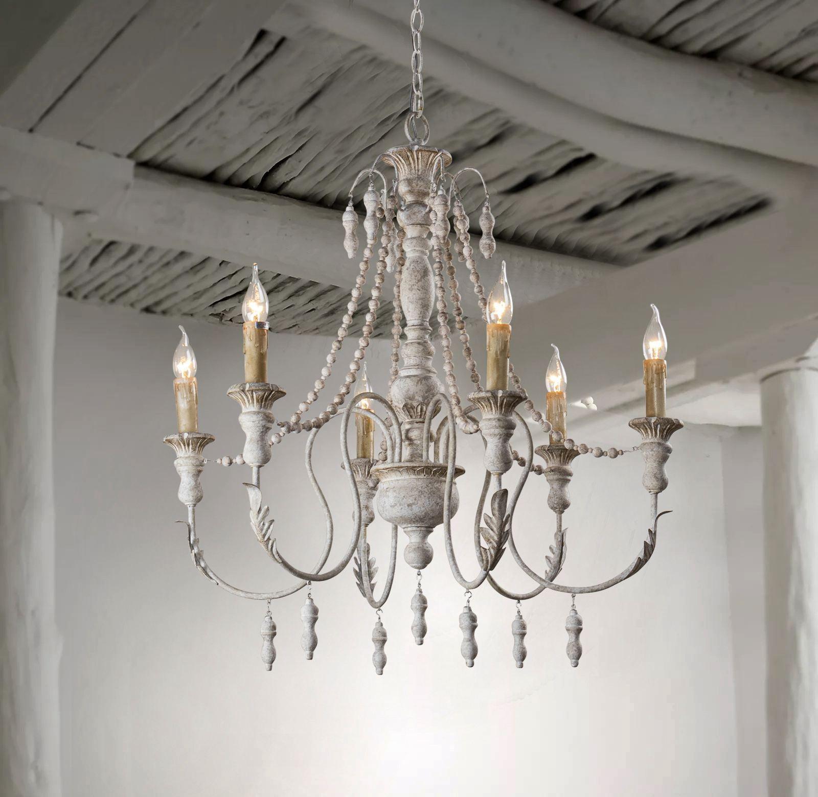 Billiter 6-Light Wood Gray Chandelier - ParrotUncle