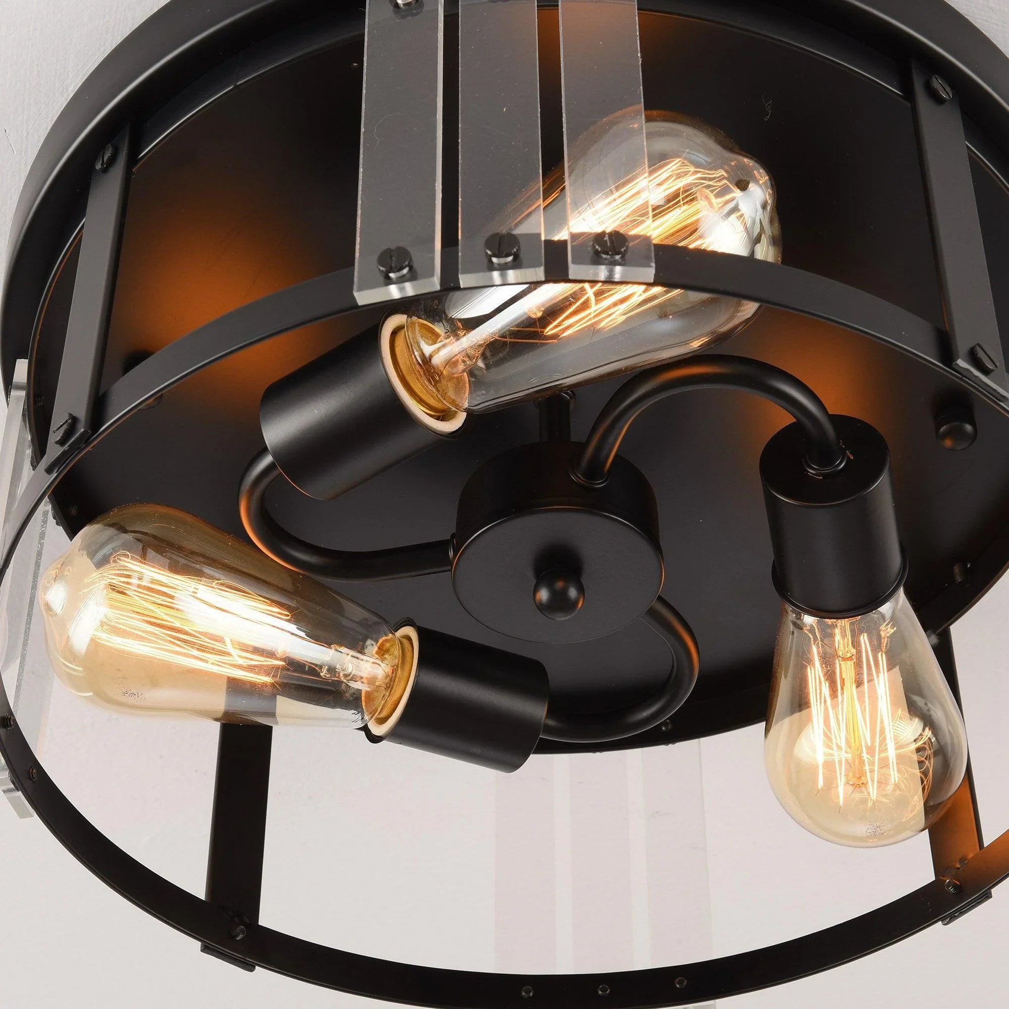 Modern Crystal 3-Light Flush Mount Ceiling Light - IPLUS Lighting