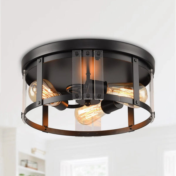 Modern Crystal 3-Light Flush Mount Ceiling Light