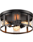 Black 3-Light Farmhouse Flush Mount Ceiling Light - ParrotUncle