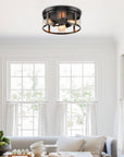 Black 3-Light Farmhouse Flush Mount Ceiling Light - ParrotUncle