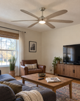 72" Jaydn Farmhouse Satin Nickel Downrod Ceiling Fan With Light