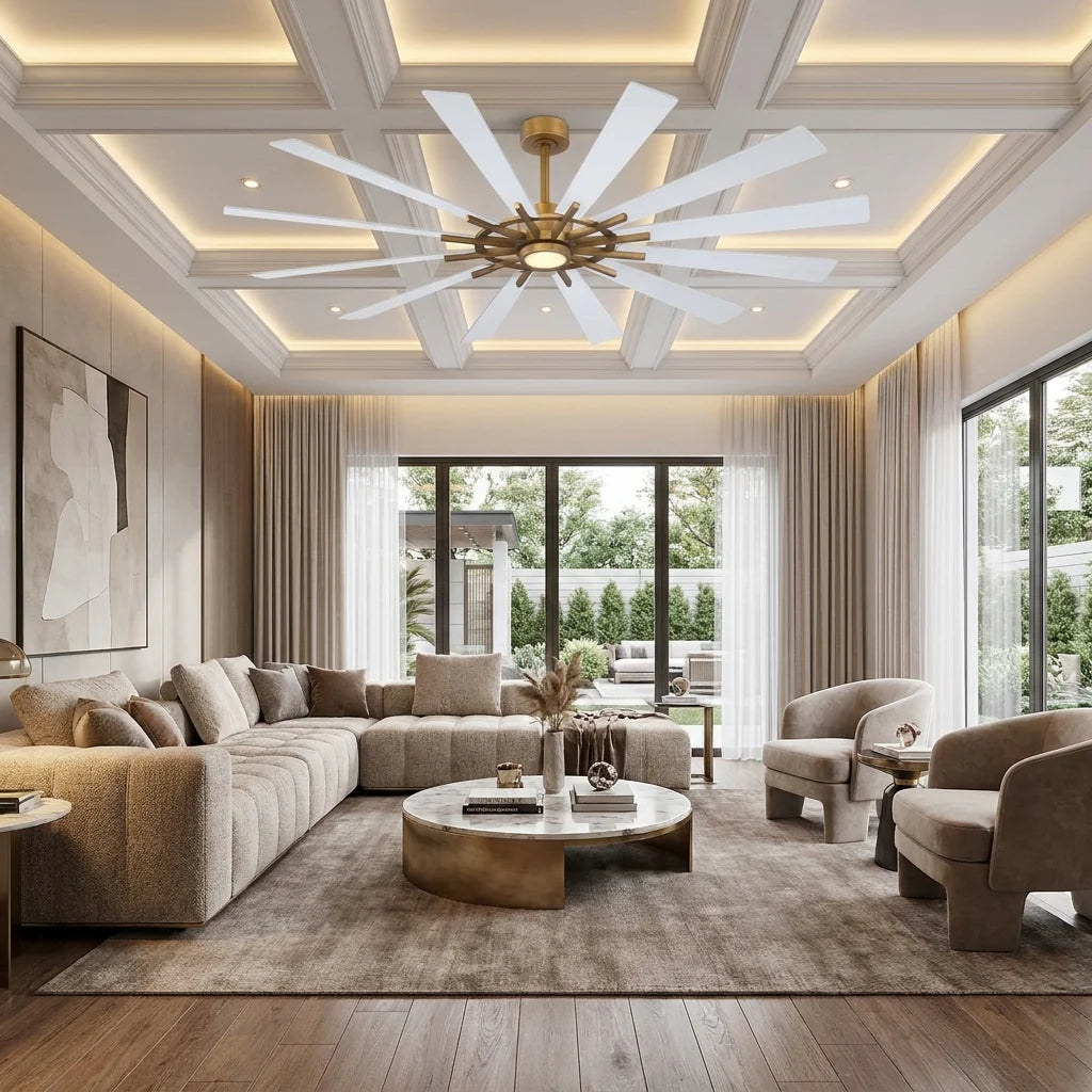 72" Irene Modern 12-Blade LED Ceiling Fan