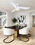 52" Phil White Downrod Mount Ceiling Fan with LED Light