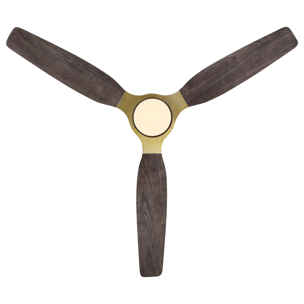 48" Louise Modern Soft Brass Ceiling Fan with Solid Wood Blades