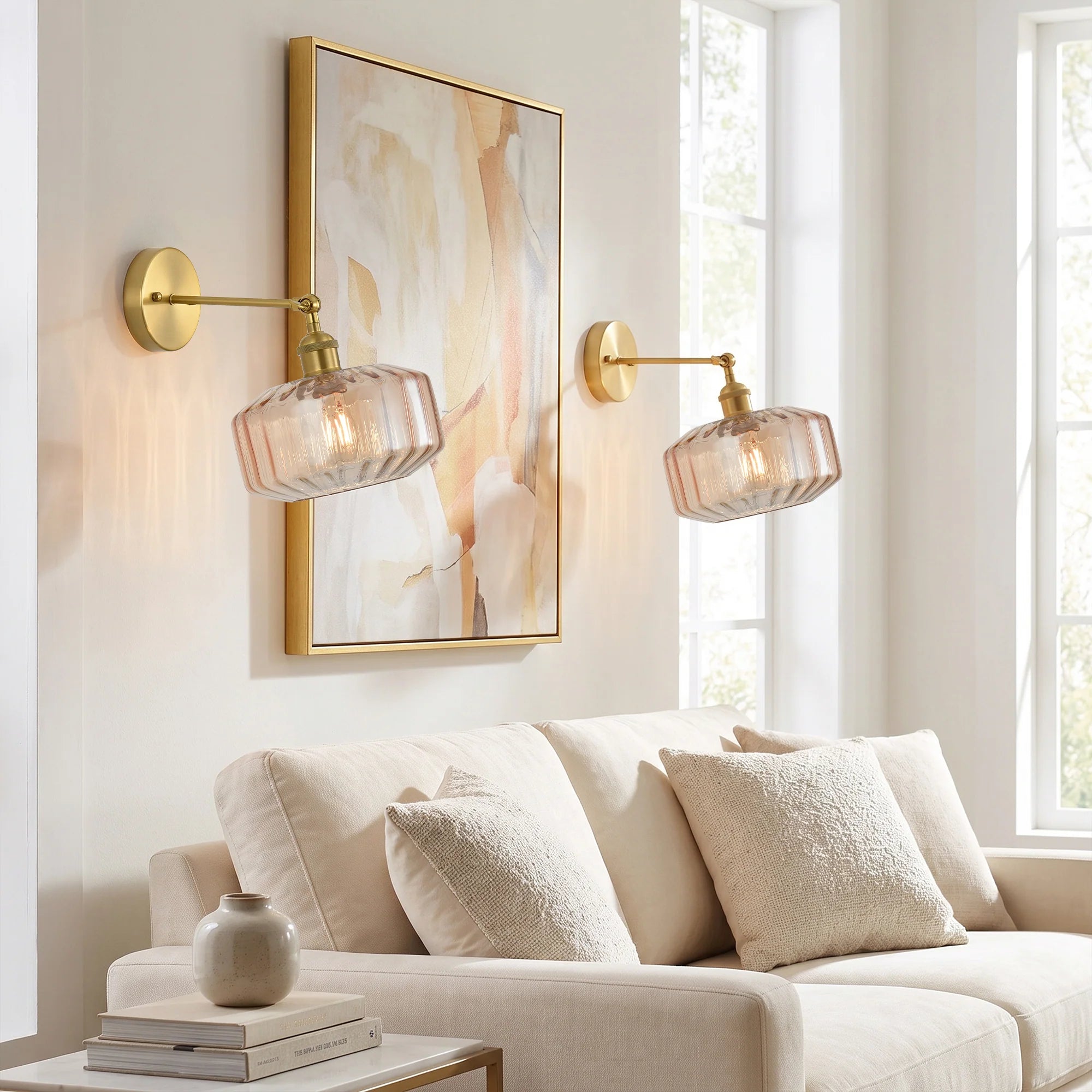 Gerald 1-Light Glass Wall Sconce Lighting