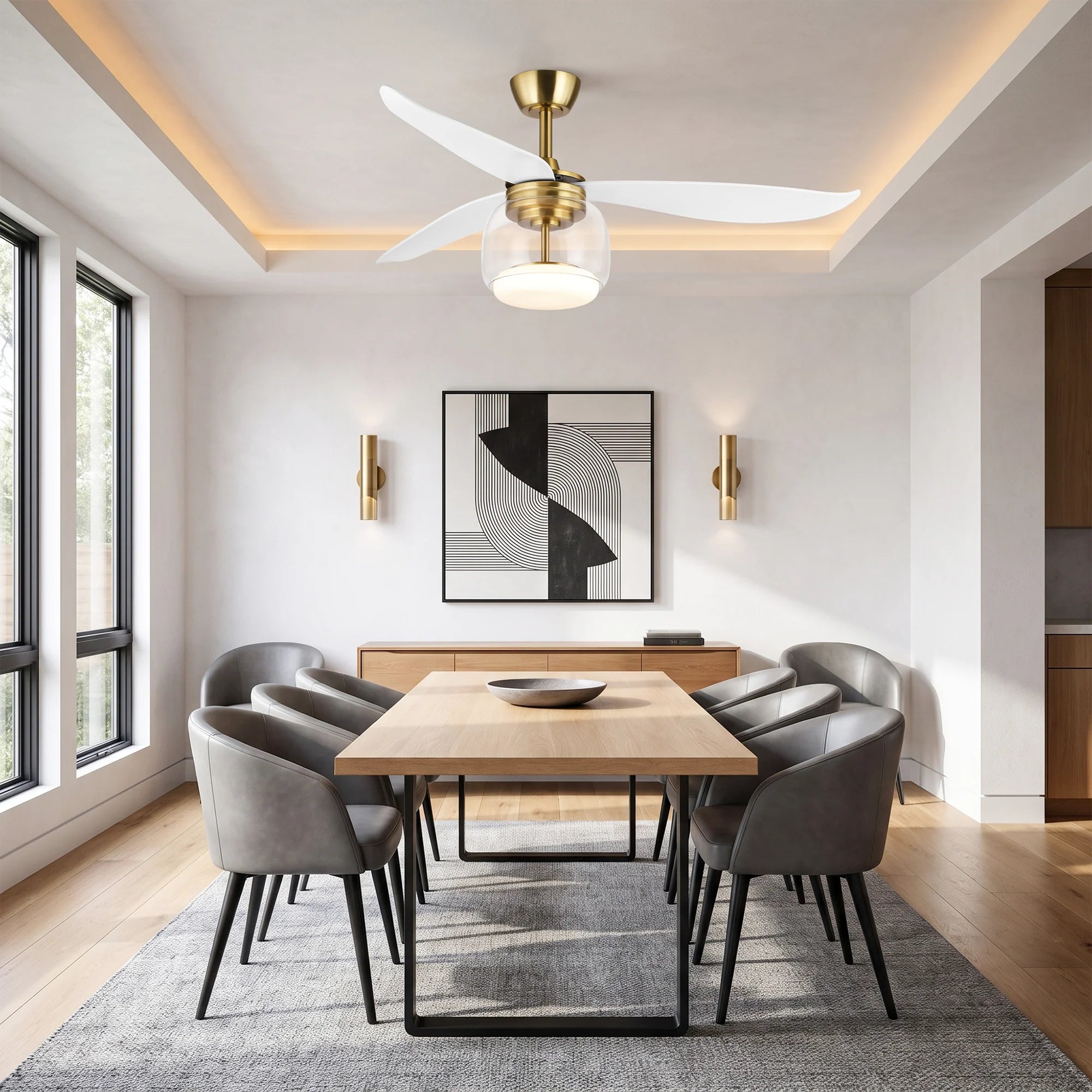52" Jared Modern Antique Bronze LED Ceiling Fan