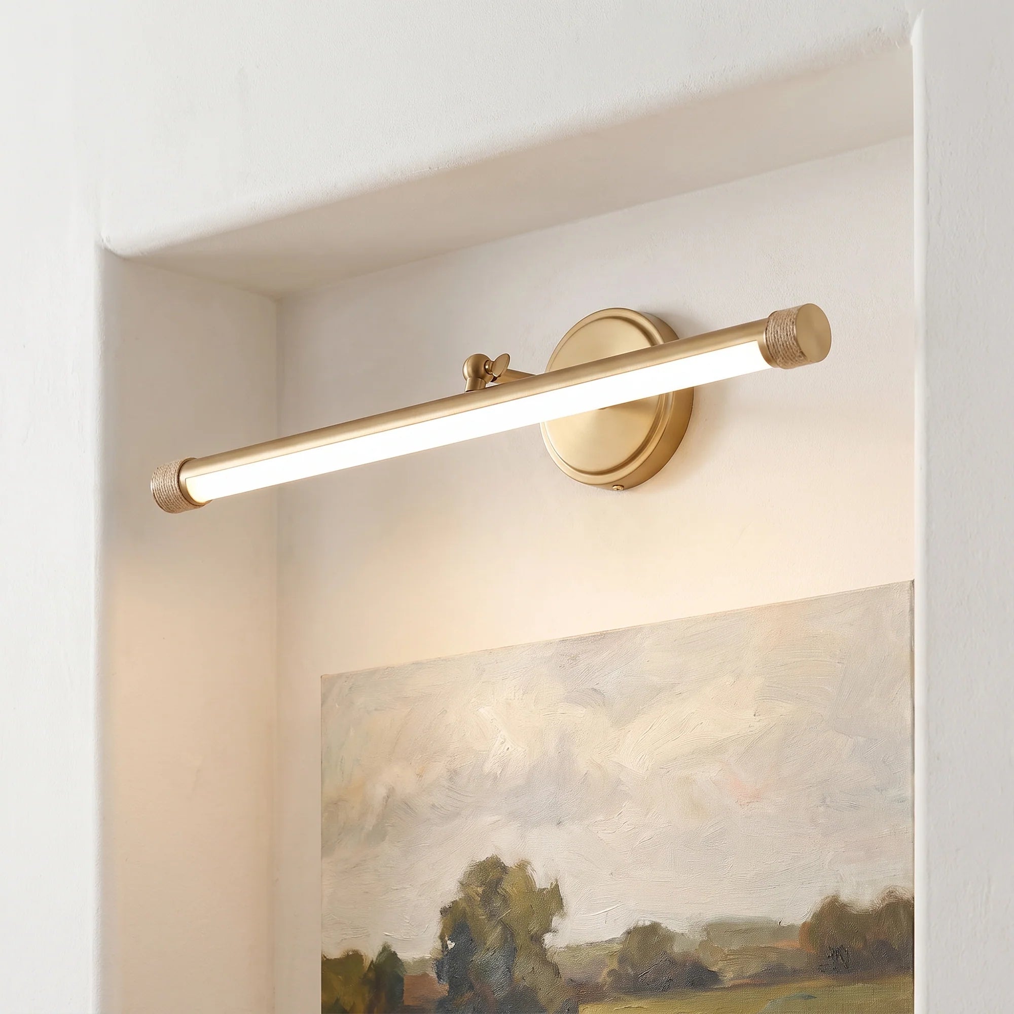 Perry 1-Light Vintage Brass LED Vanity Mirror Light
