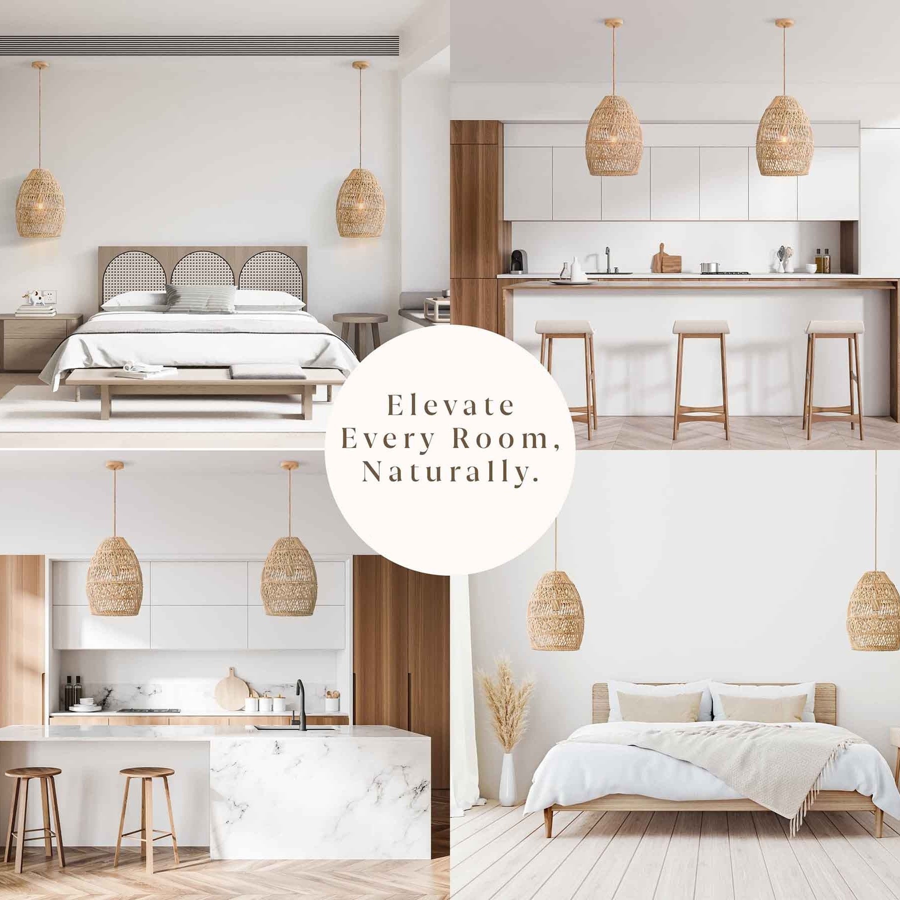 Callie Handwoven Rattan Pendant Light