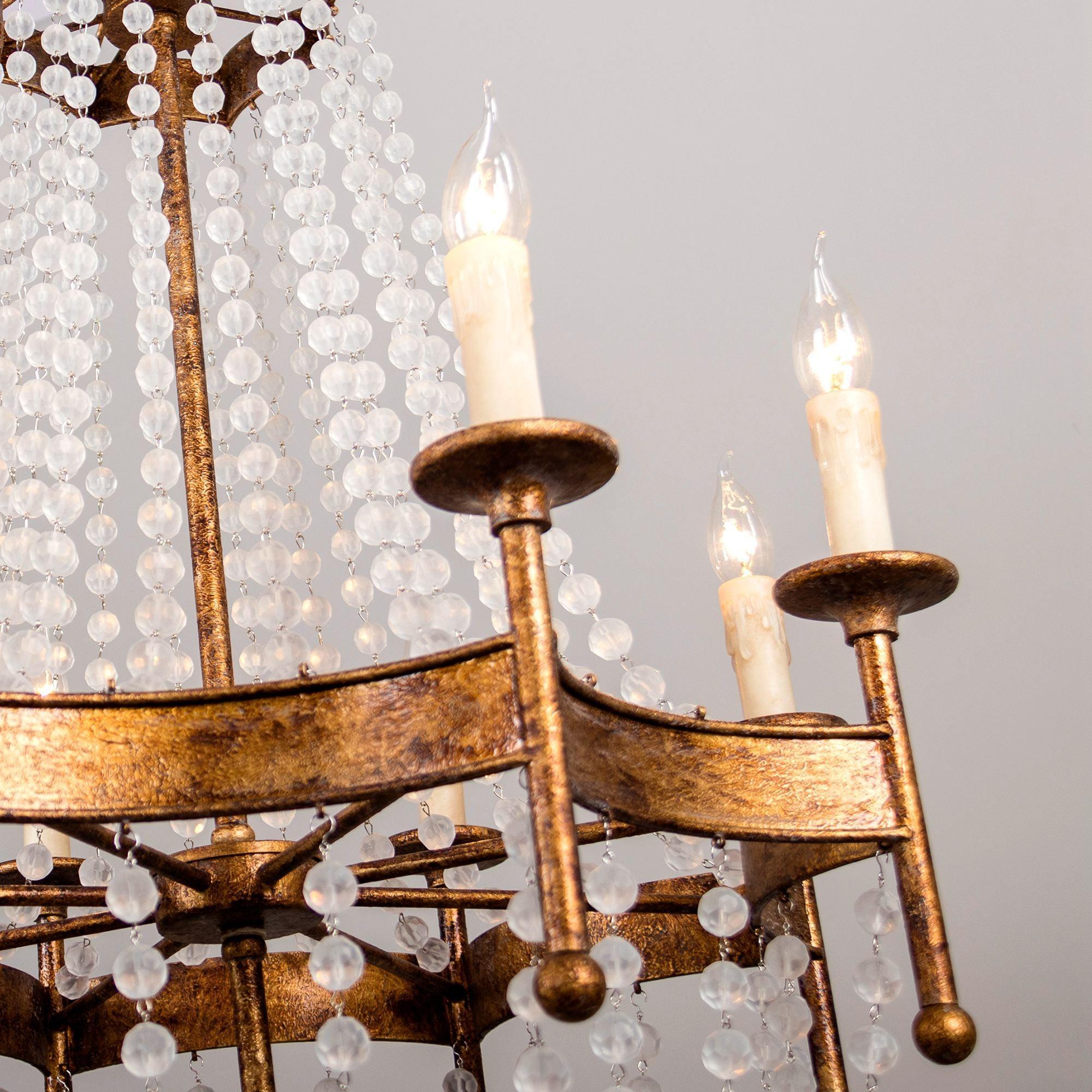 Chappell 8-Light Rustic Gold Candle Style Empire Chandelier - ParrotUncle