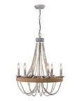 Chokio 6-Light Wood Bead Chandelier - ParrotUncle