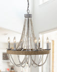 Chokio 6-Light Wood Bead Chandelier - ParrotUncle