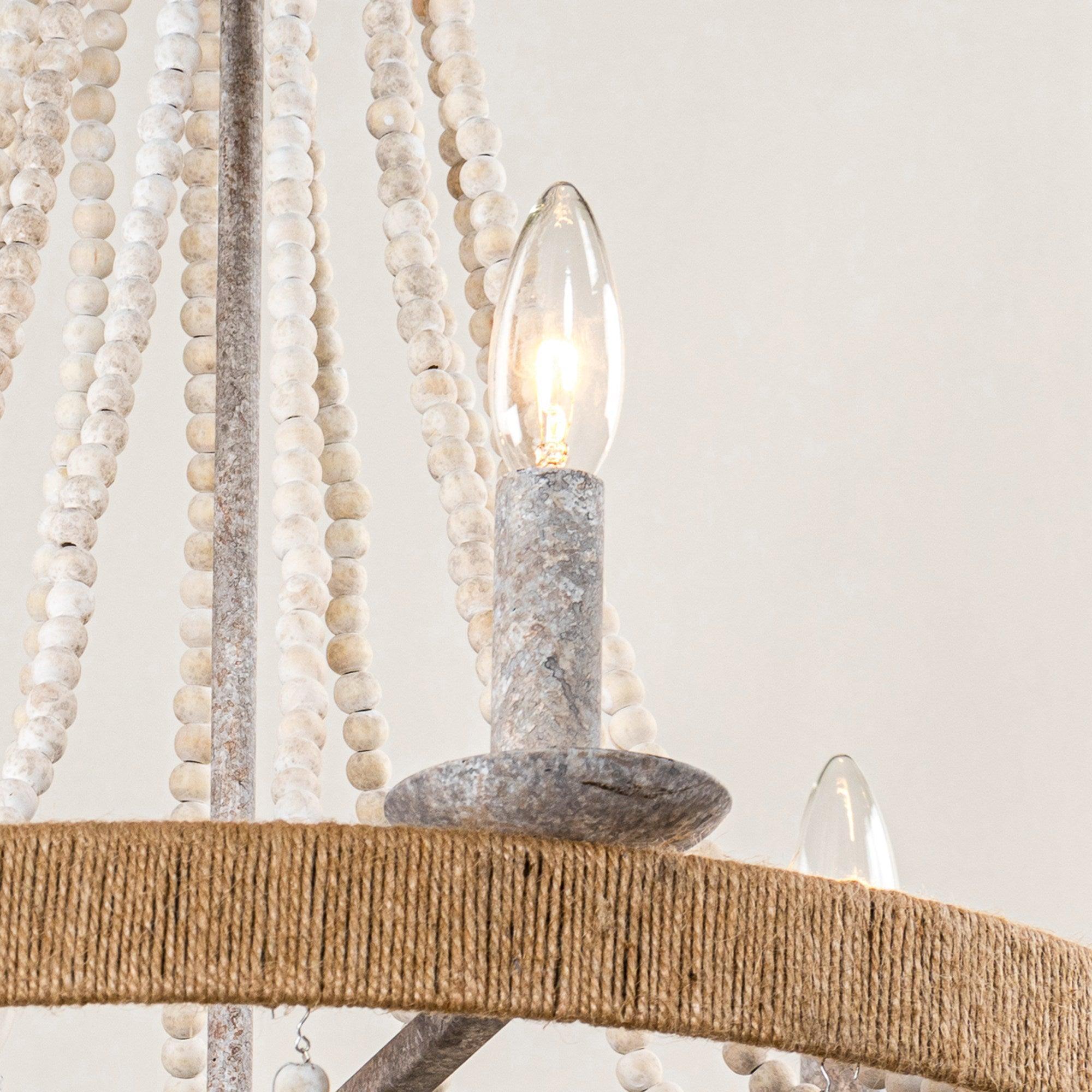 Chokio 6-Light Wood Bead Chandelier - ParrotUncle