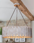 Chouinard Natural Wooden 3 Light Drum Chandelier - IPLUS Lighting