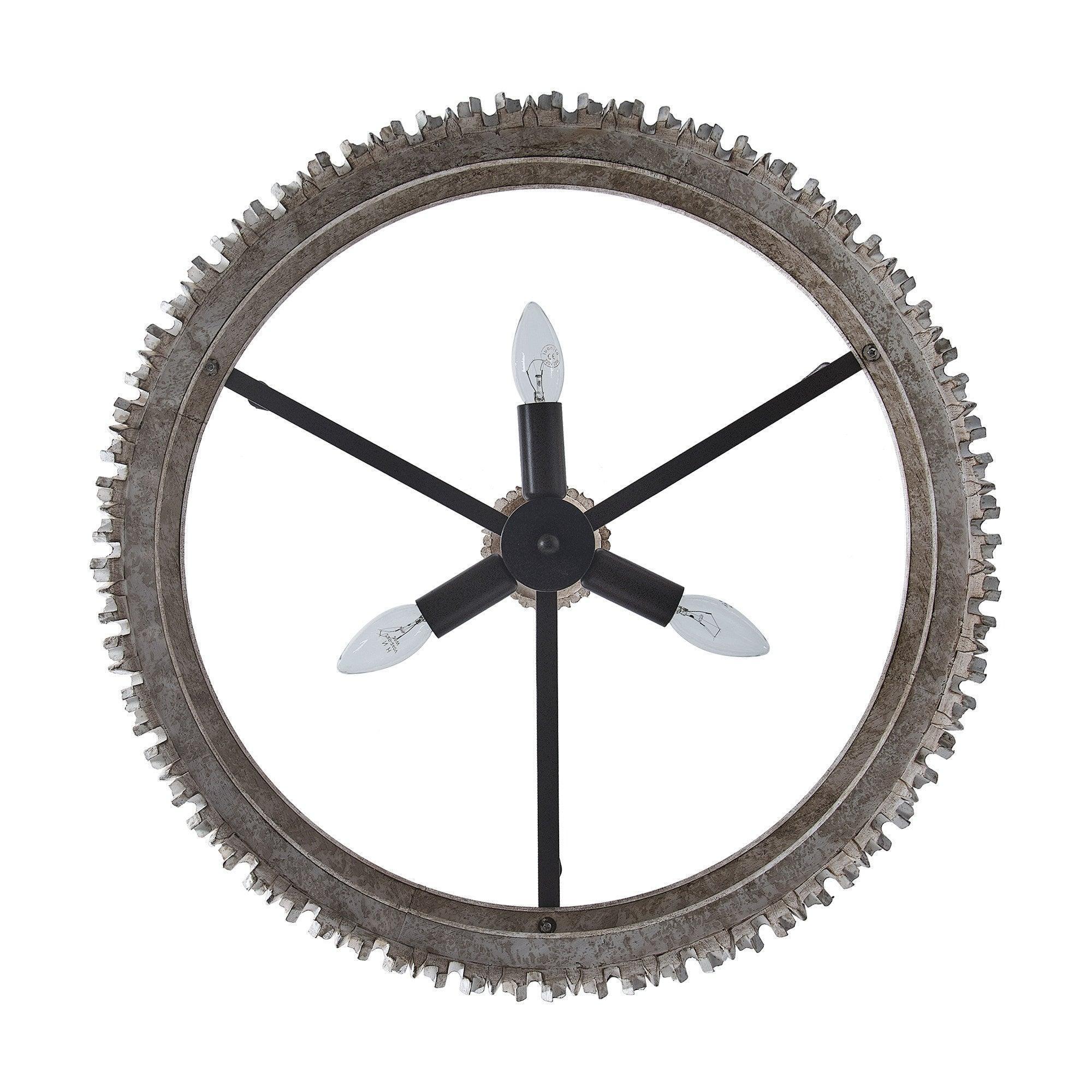 Chouinard Natural Wooden 3 Light Drum Chandelier - IPLUS Lighting