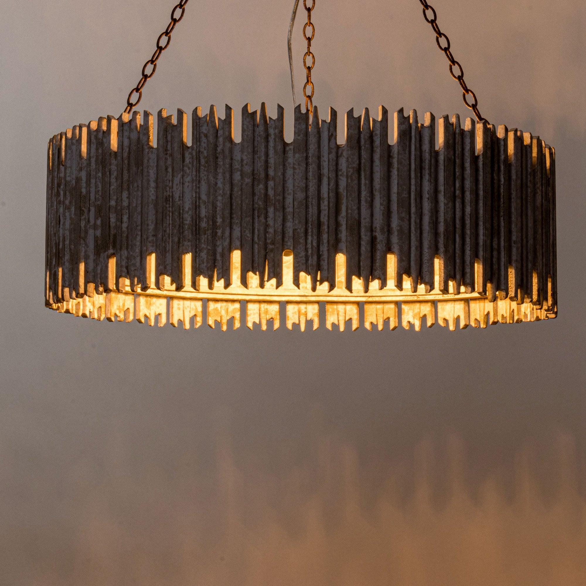 Chouinard Natural Wooden 3 Light Drum Chandelier - IPLUS Lighting