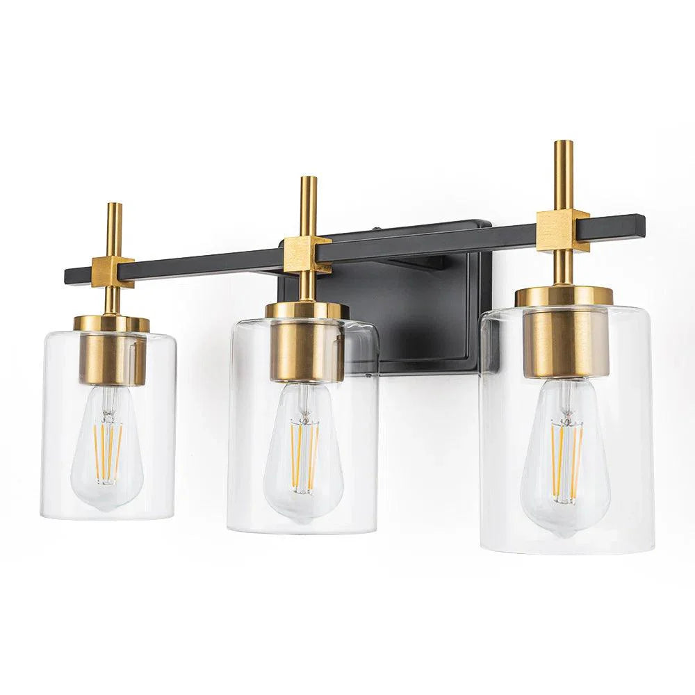 Clear Glass Jasper Modern 3-Light Bathroom Vanity Light