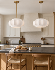Serelle Modern Gold Pendant Light with Sculpted Shade