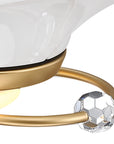 52" Elma Vintage Gold Crystal LED Ceiling Fan