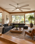 72" Jaydn Farmhouse Satin Nickel Downrod Ceiling Fan With Light