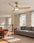 48" Avelor Modern LED Ceiling Fan with Solid Wood Blades